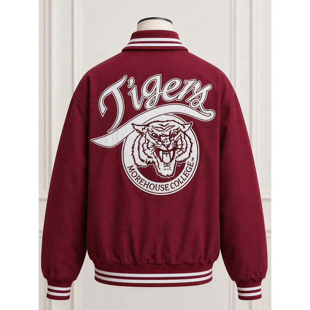 Big Boy Headgear Morehouse Tigers Racing Twill Jacket L NWT HBCU - Picture 5 of 10